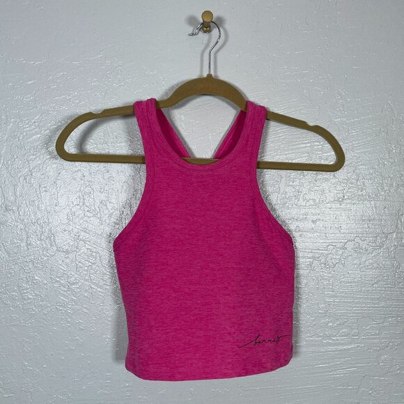 Beyond Yoga Tops - Beyond Yoga x Barre 3 Women S Pink Cropped Bra Top High Neck No Pads Crossback